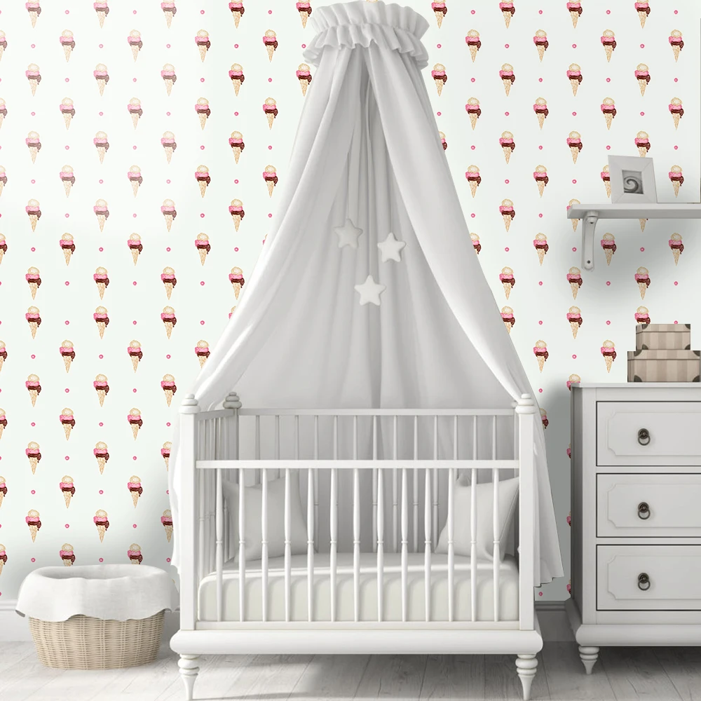 Розовая мультяшная мебельная наклейка с мороженым обои для гостиной клейкая