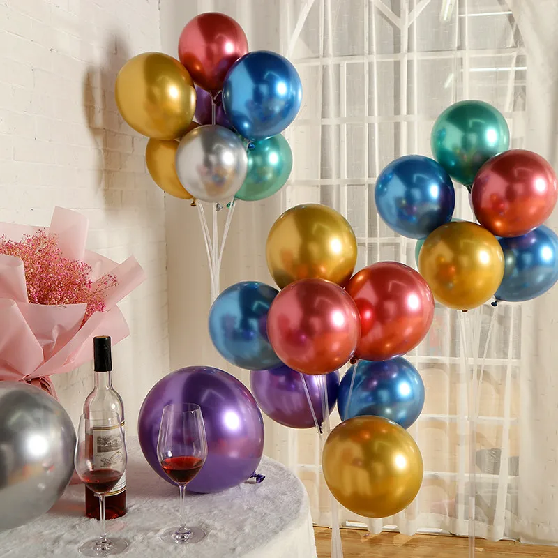 

50pcs/pack 10 inch latex metal balloon wedding room decoration birthday party supplies
