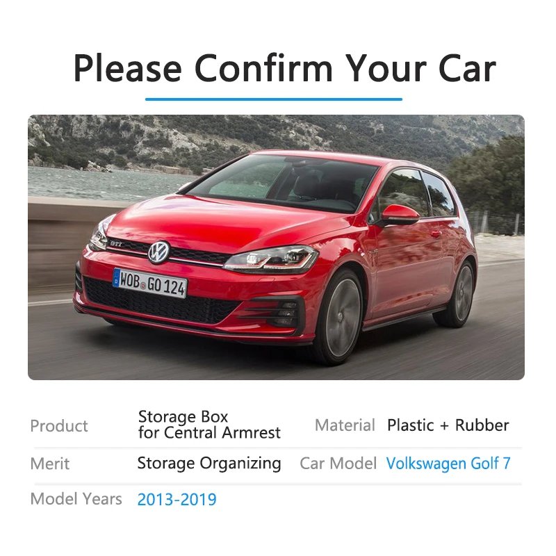 Для VW Golf 7 MK7 Volkswagen Golf7 2013~ подлокотника ящик для хранения, автомобильный Органайзер аксессуары