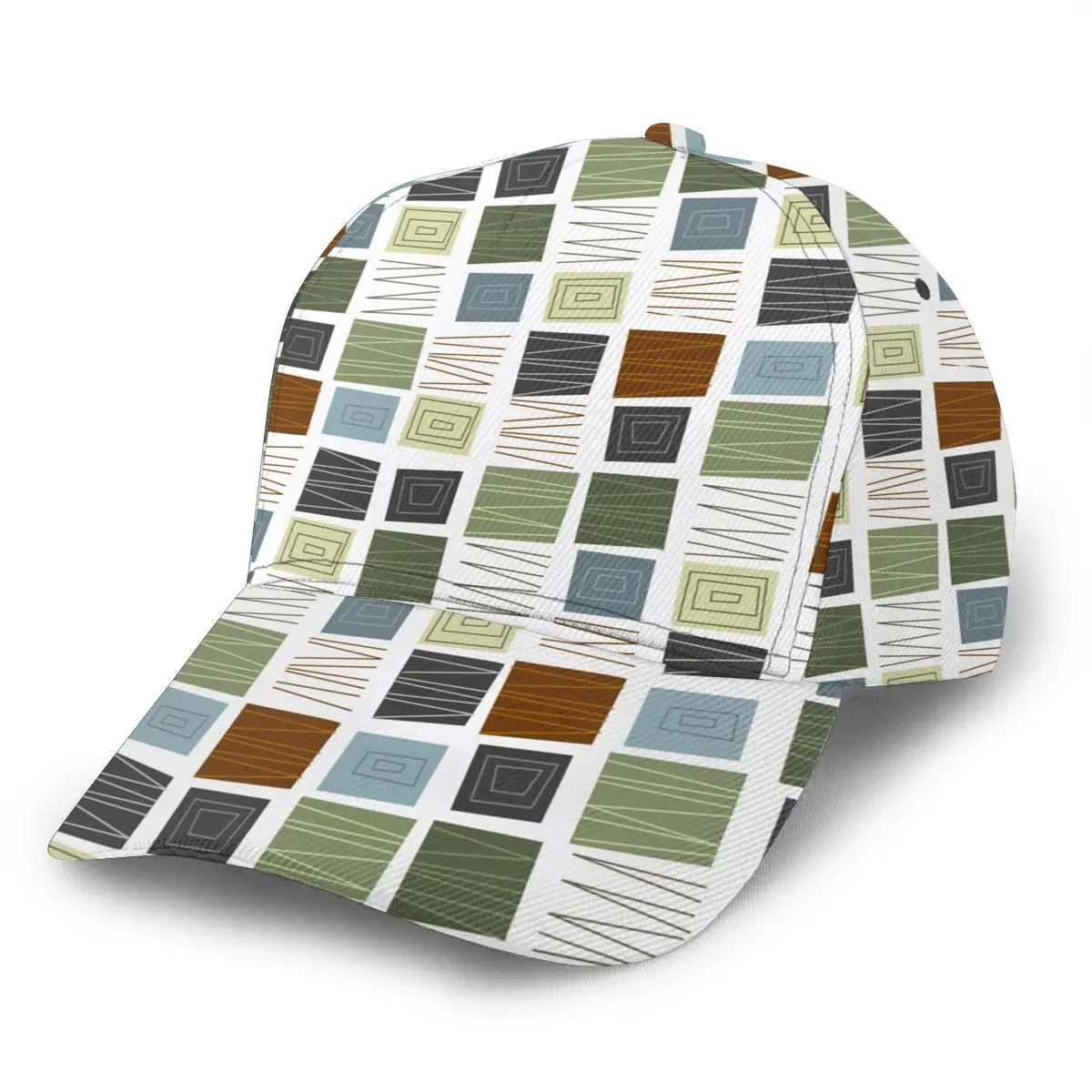 

CINESSD Mid Century Modern Cabin Patterns Outdoor Sport Caps Baseball Hat Men Women Visor Cap Baseball Cap Street Hip Hop Caps