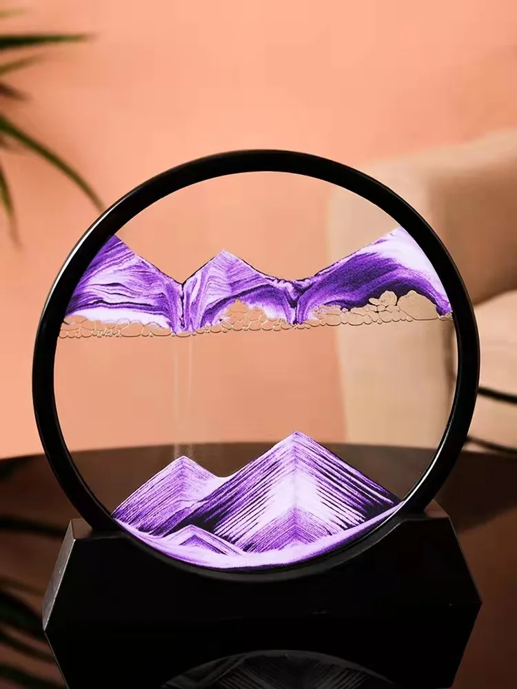 Креативный 3D стеклянный песочный пейзаж в движении часовой движущийся песок