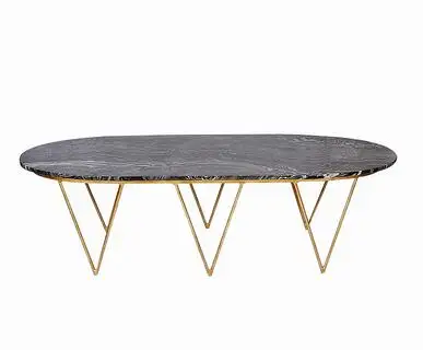 

Post-modern round coffee table white marble tea table living room sofa several stainless steel low table oval coffee table