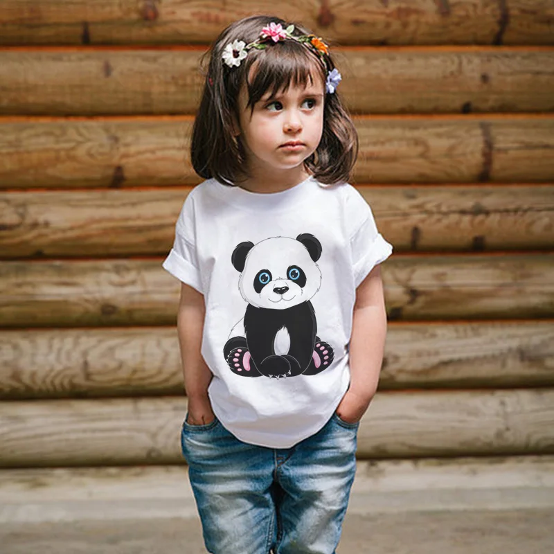 

New Shelves 2020 Tshirt Kids Boys And Girls Prints Design Tshirts Pandas Bamboo Polar Bears Dance Kawaii Harajuku Cute T-shirts