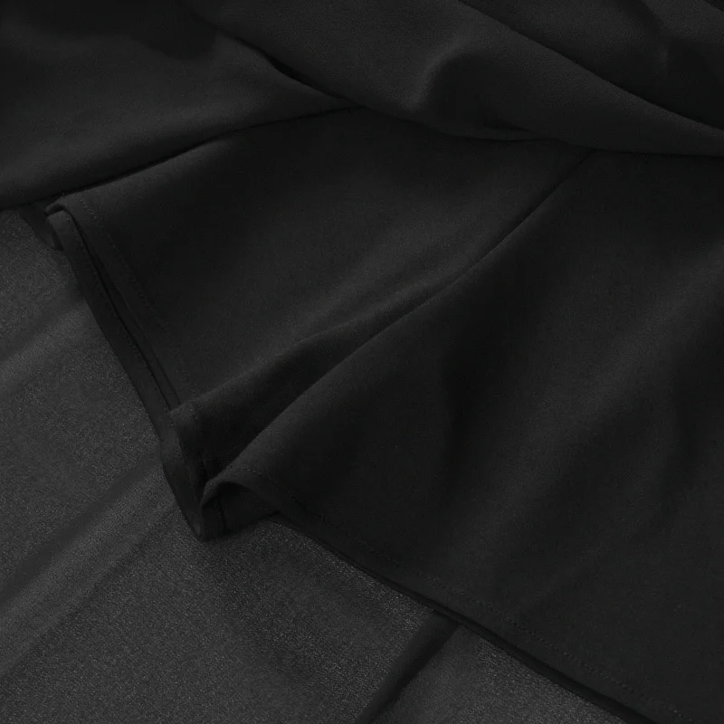

High Waist Split Chiffon Skirt For Women 2020 Summer Loose Slim Pleated Skirt Womens Black Midi Korean Skirt Women Ropa Mujer
