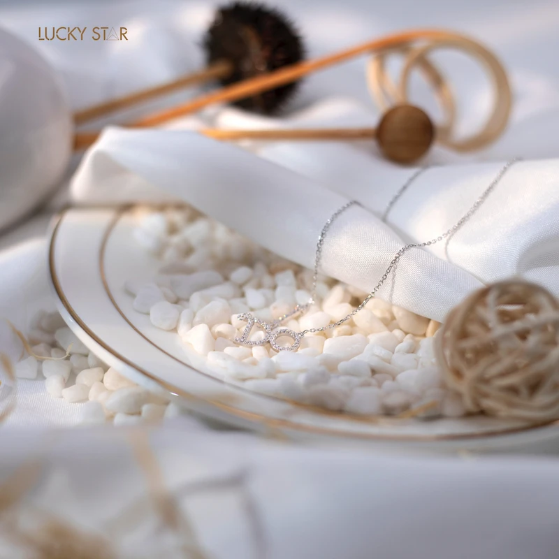 Ожерелье Ido индивидуальное ожерелье с буквами 925 Чистое серебро Женская цепочка