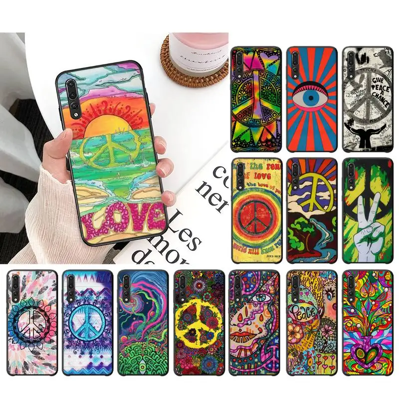 

Hippy Hippie Psychedelic Art Peace Phone Case For Huawei P20 lite P40 lite mate 10 20 lite P20 pro P smart 2019 Y7 P30 lite case