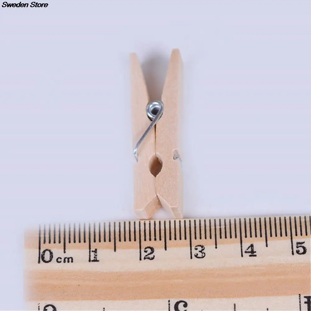 50PCS Mixed Color Wooden Clothes Pin Mini Paper Photo Peg Clips Craft 35mm Wholesale | Дом и сад