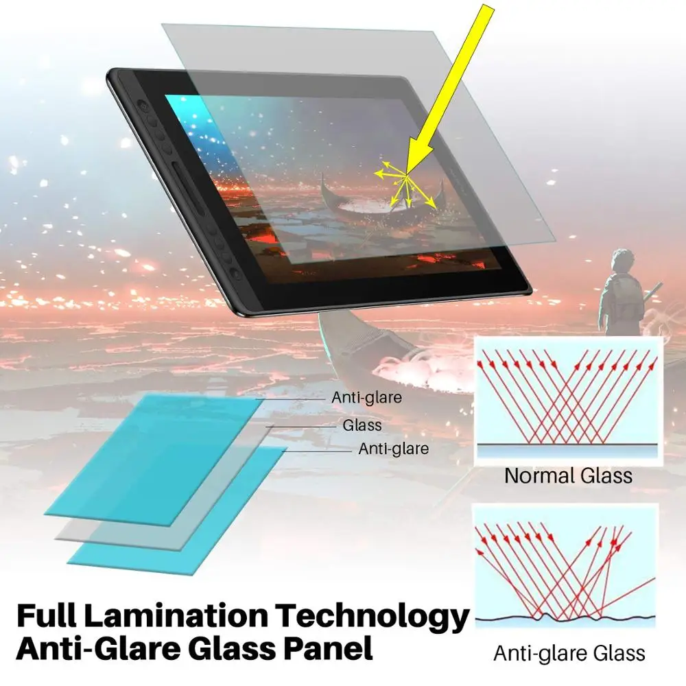 HUION KAMVAS pro16 portable highest gamut press keys other computer accessories graphic digital tablet | Инструменты