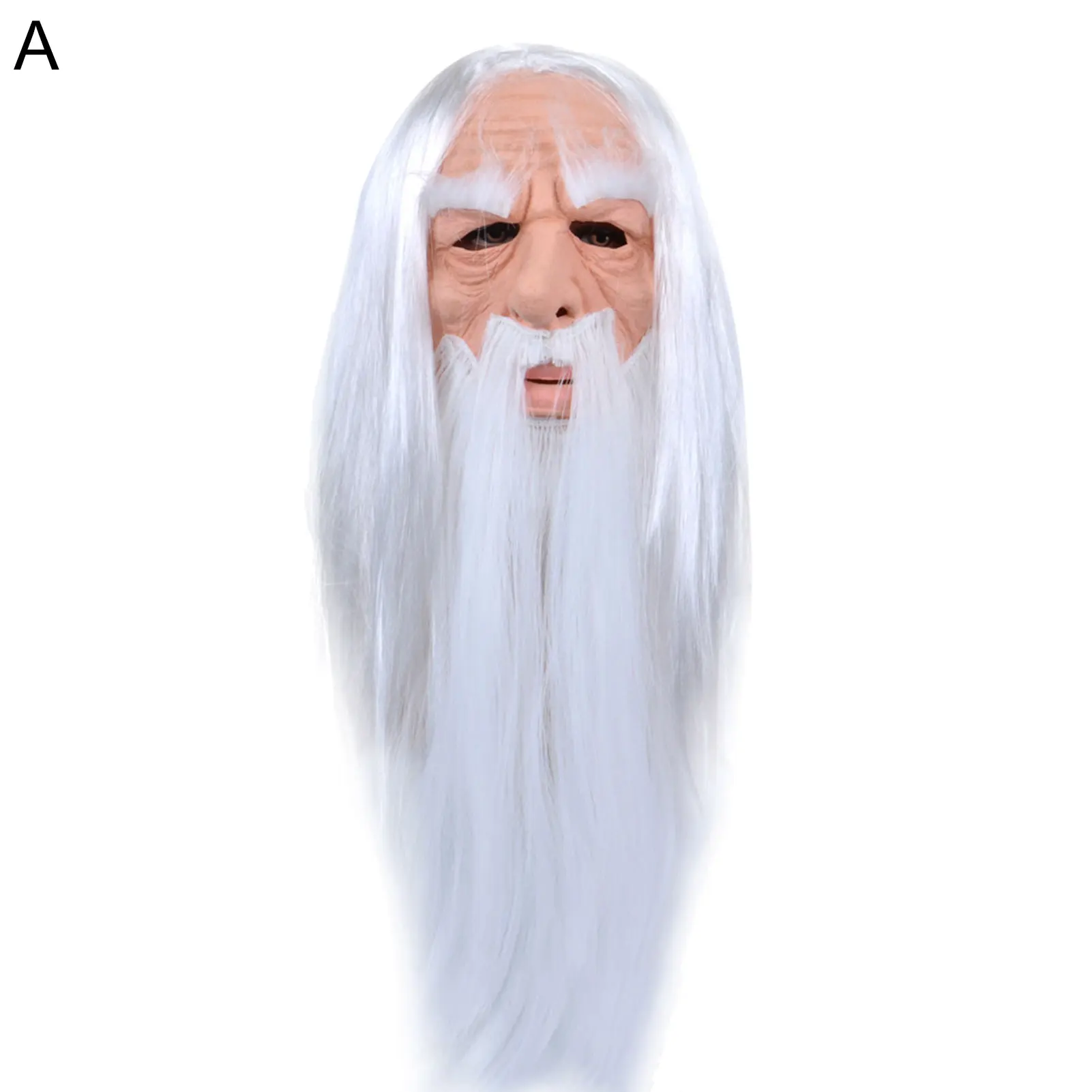 Хеллоуин Косплей Костюм белый длинный волос Санта Рождественский Декор чехол