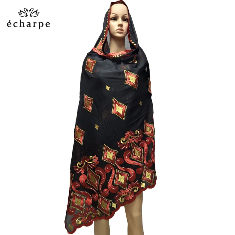 Женские шарфики с мусульманской вышивкой в африканском стиле большой мягкий