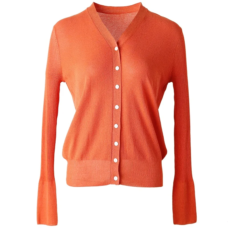 

SuyaDream Women Cotton Cardigan V neck Long Sleeved Solid Sweaters 2020 Fall Winter Cardigans for Women Knit Outwear