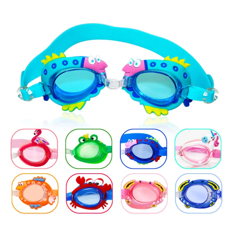 

Kids Swim Goggles Swimming Glasses Sunglasses Anti Fog UV Protection Training Mask Children Eyewear Cases Bee Crab Fish Dolphin