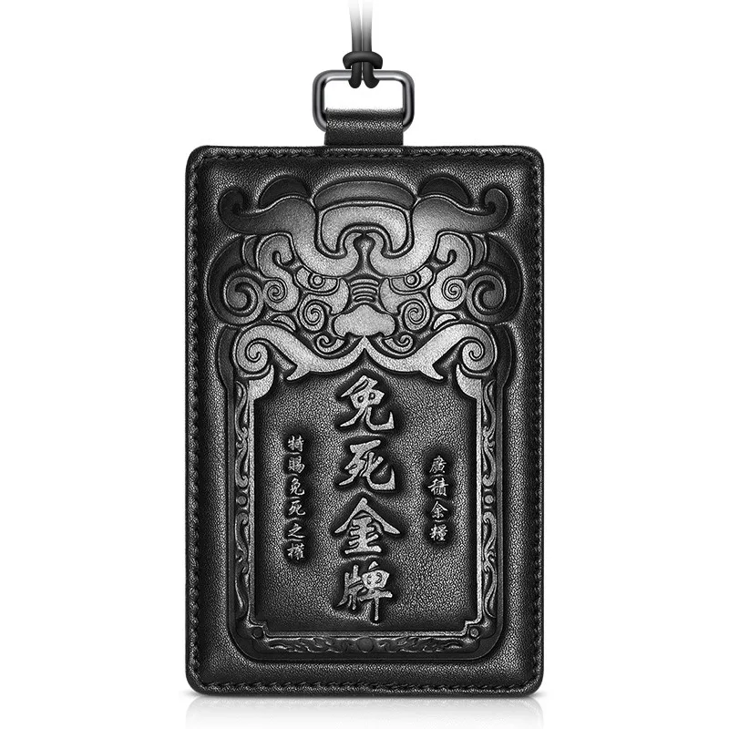 Black long NewBring значок рабочий Именной держатель для карт кожаный китайский стиль бизнес доктор выставочная карта ID значок ремешок-держатель для школы и офиса - Цвет: Black long