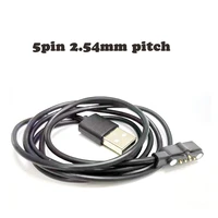 1 3pc 5 pin pogo magnet cable for kids smart watch charging cable usb 2 54mm charge cable for a20 a20s td05 v6g magnetic charger