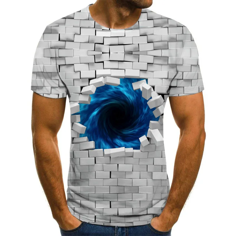 

2021 summer new men's summer short sleeve T-shirt 3D printing head and neck 3D smoke exhaust element shirt fashion t-shirt men