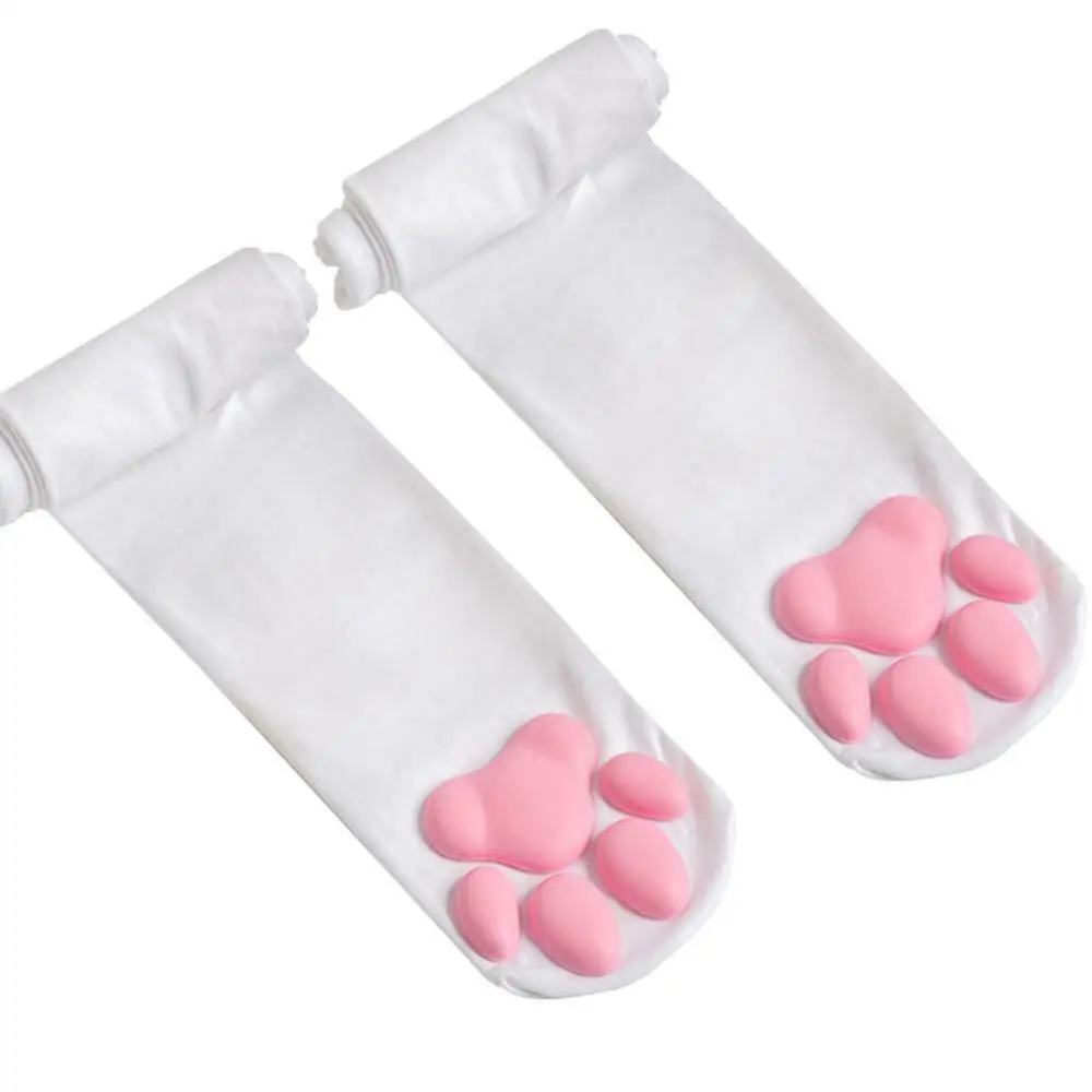 Cat Paw Socks for Women Girls Kawaii 3D Cat Claw Toe Beanies Cute Gift Lolita Pawpads Cosplay Cat Paw Pad Thigh High Sock