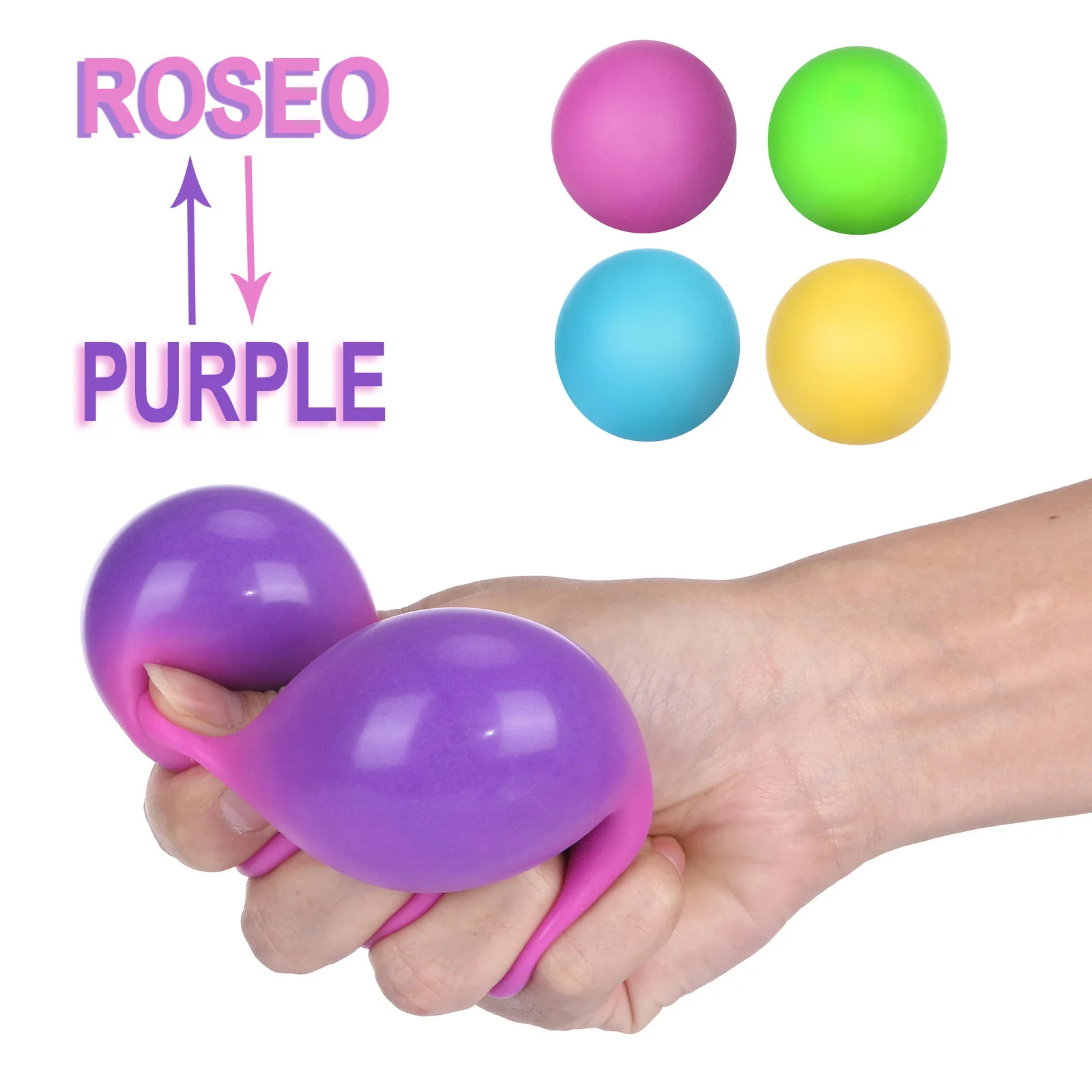 

3PC Stressball Balle Anti Stress Squishy Office Toy Color Changes To Reduce The Pressure Globbles Stress-relieving Squeeze Toy