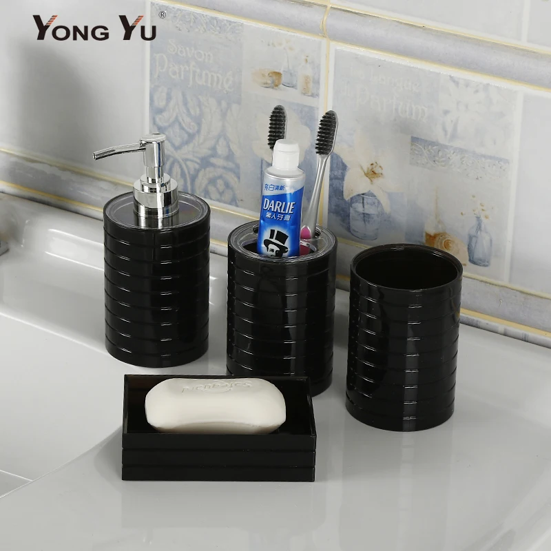 set of 4 plastic bathroom accessories set toothbrush holder toothpaste dispenser case soap box toilet shower storage free global shipping