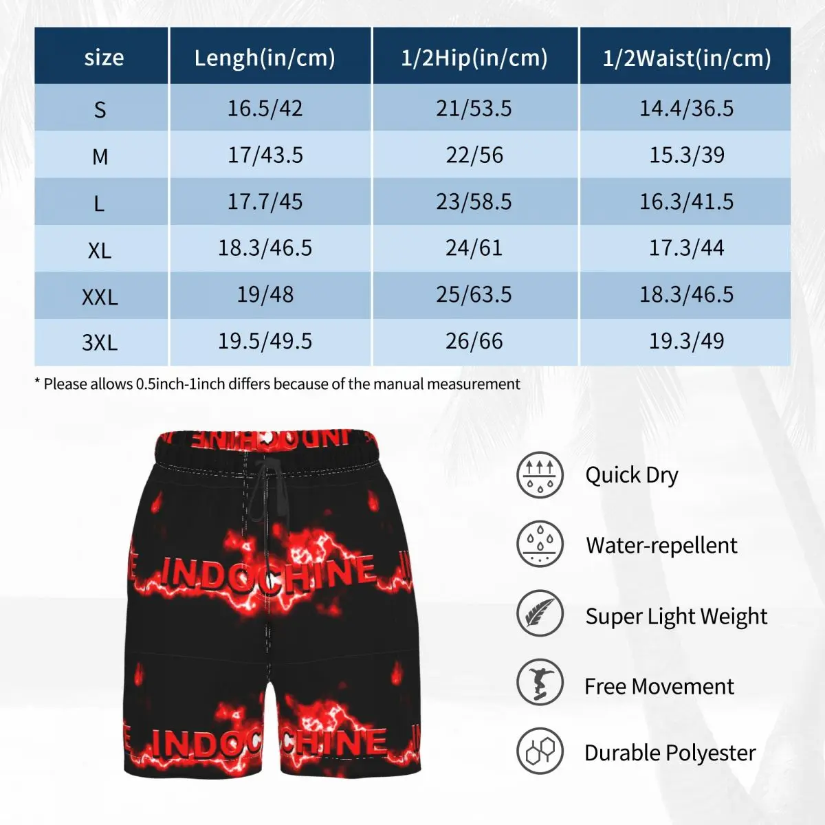 

Men's and women's Beach Indochine(2) Breathable Quick Dry Sarcastic R145 Sports Male Shorts