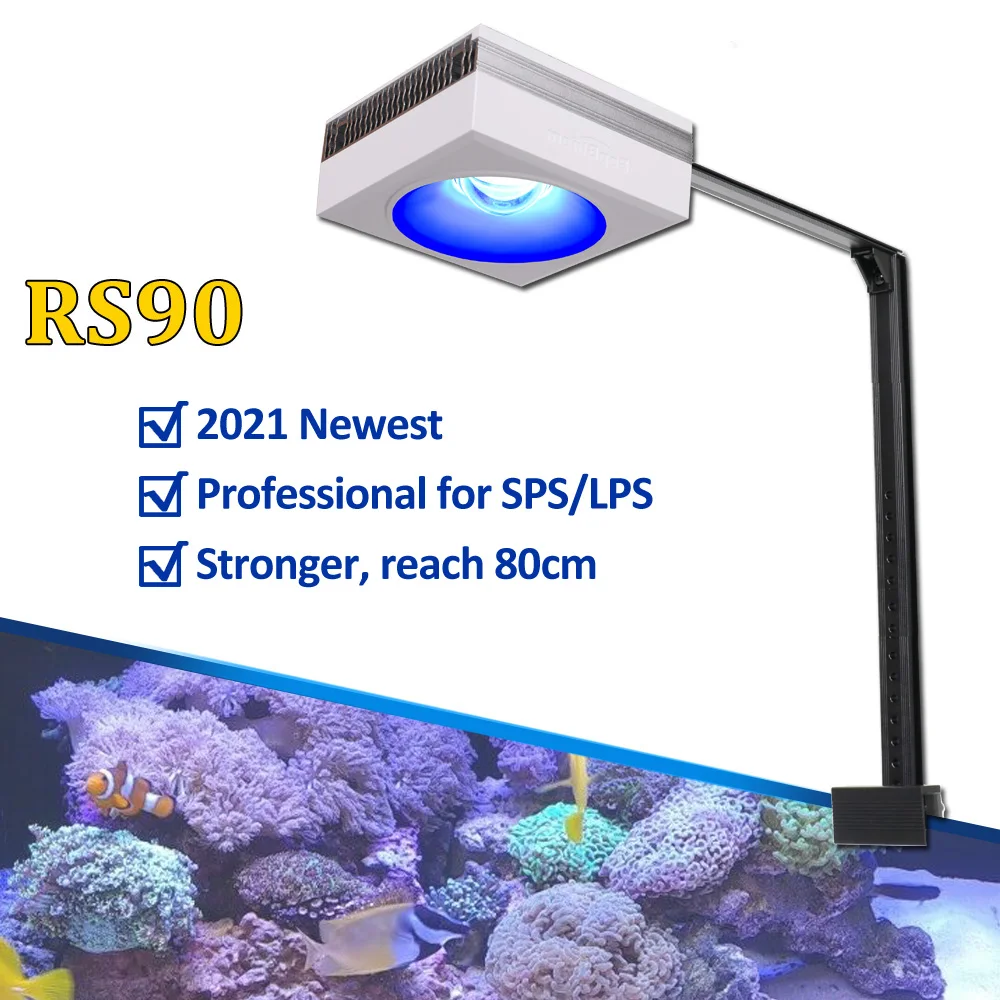 PopBloom-L&aacute;mpara de luz para acuario, iluminaci&oacute;n para pecera, Arrecife de Coral, cultivo de agua de mar, marino, l&aacute;mpara Turing RS90-0