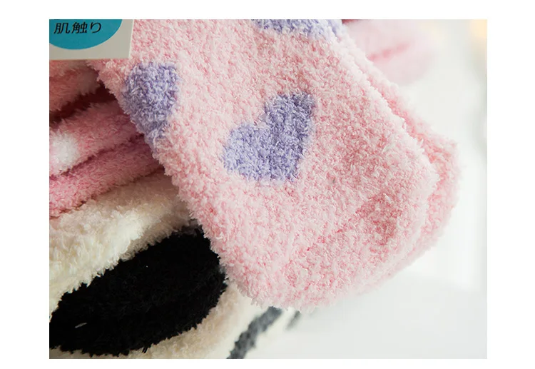 1pair fuzzy socks warm socks Embroidery Cartoon Casual Christmas Socks Towel socks Cute Sleep Socks Funny Socks Women kawaii Hot