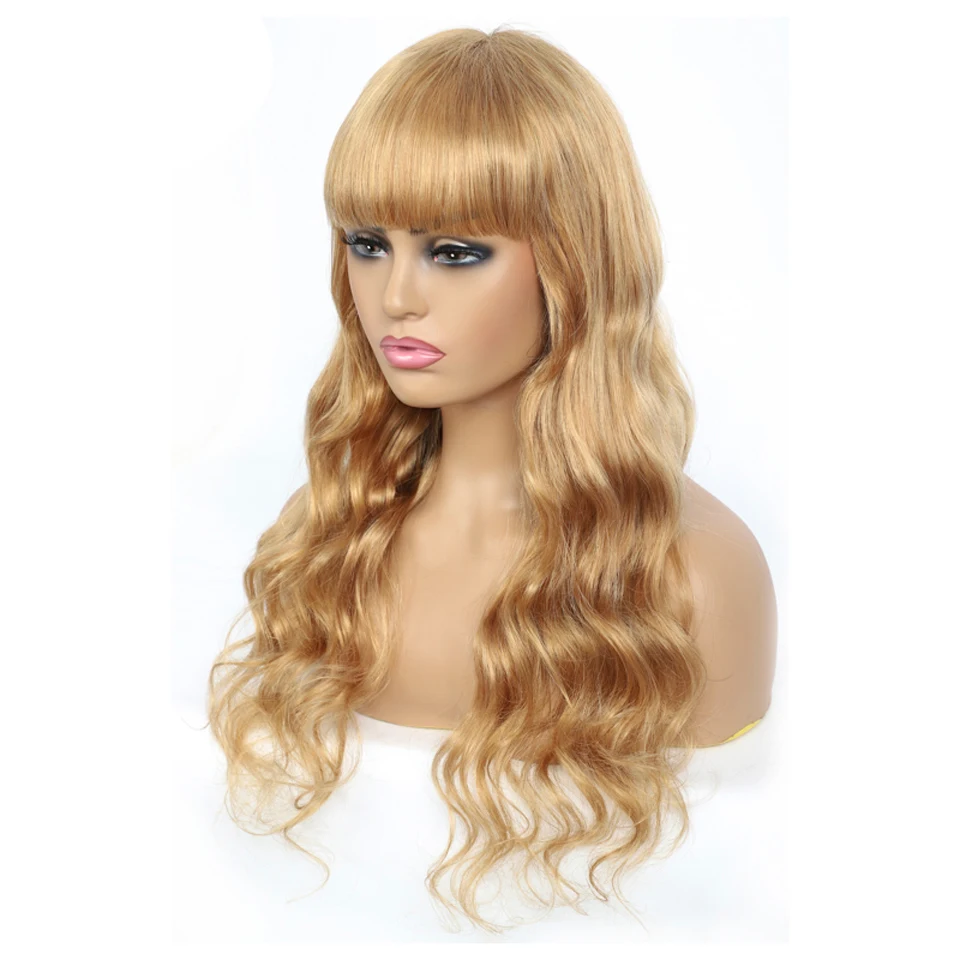 Оптовая продажа парик с волнистыми волосами #27 из коричневых человеческих волос