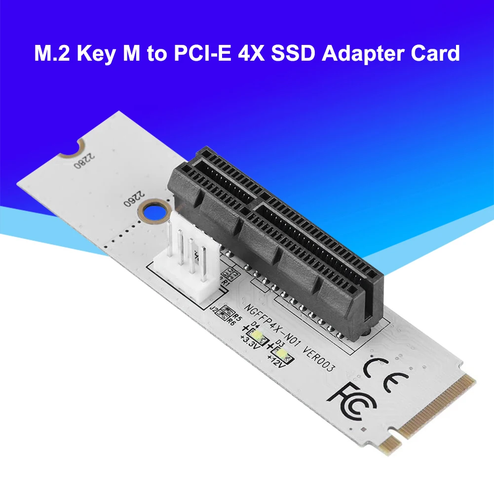 Переходная карта NGFF M.2 на PCI-E 4X M2 M Key PCIE X4 преобразователь Светодиодный индикатор