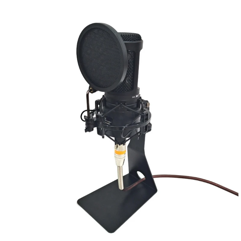 Suporte de Microfone Triangular de Ferro Antichoque para Mesa de Microfone Montagem Acessórios Direcionais Universais