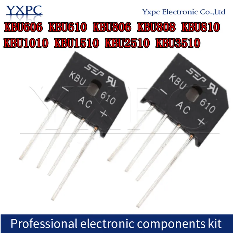 

Мостовые выпрямители KBU606, KBU610, KBU806, KBU808, KBU810, KBU1010, KBU1510, KBU2510, KBU3510, 5 шт./лот