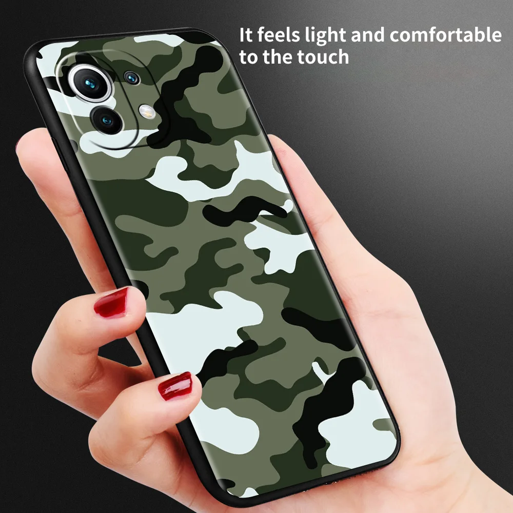 phone case for xiaomi mi poco x3 nfc 10t pro 11t 11 lite note 10 m3 9t f3 cc9 soft cover a2 f1 shell army military camouflage free global shipping