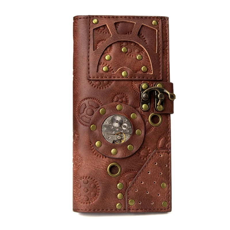 Креативный кожаный женский кошелек в стиле ретро стимпанк винтажная сумка