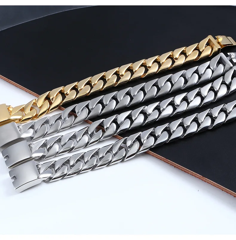 20 мм огромный тяжелый мужской браслет с кубинскими звеньями из блестящего золота