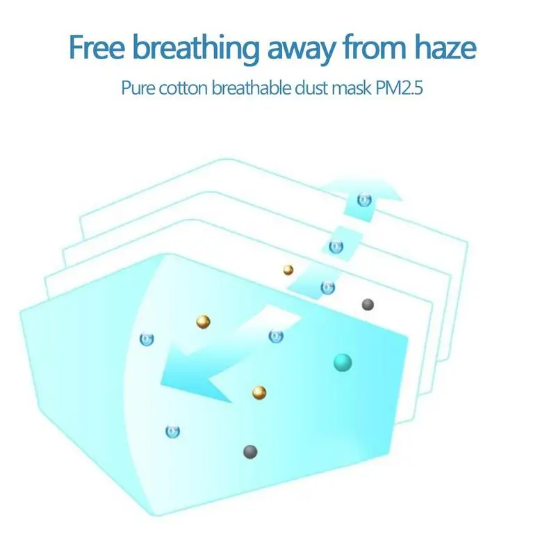1 шт. многоцветная хлопковая маска PM2.5 для рта противопылевая ветрозащитная