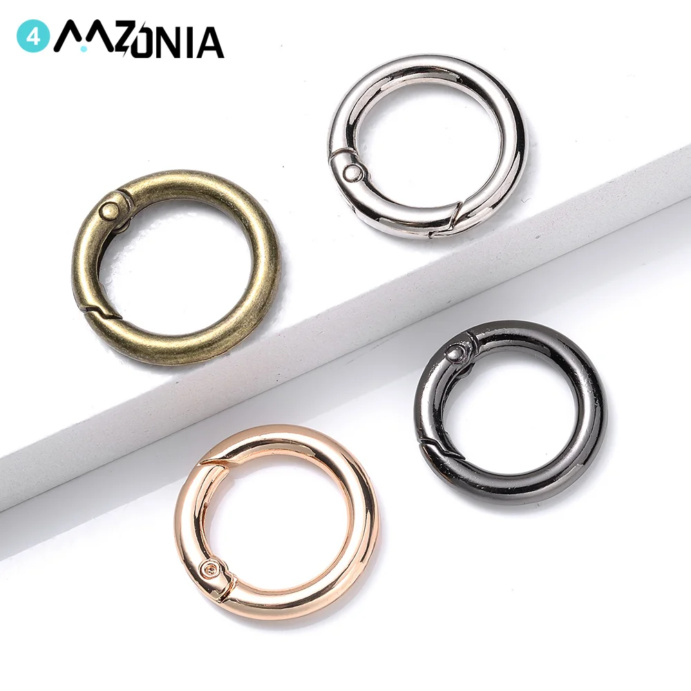 5pcs/lot Gold Plated Metal Clasp Spring Bronze Hooks For Jewelry Making DIY Keychain Rings Buckles Supplies 20/25/27/34mm - купить по