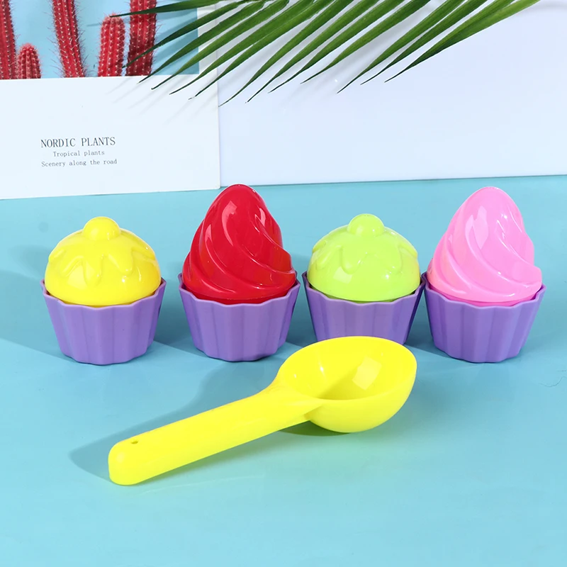 

Baby Beach Toys Early Educational Bath Toys Small Cake Mould Spoon Ice Cream Pudding Beach Play Sand Snow Play Water Toys 1pc