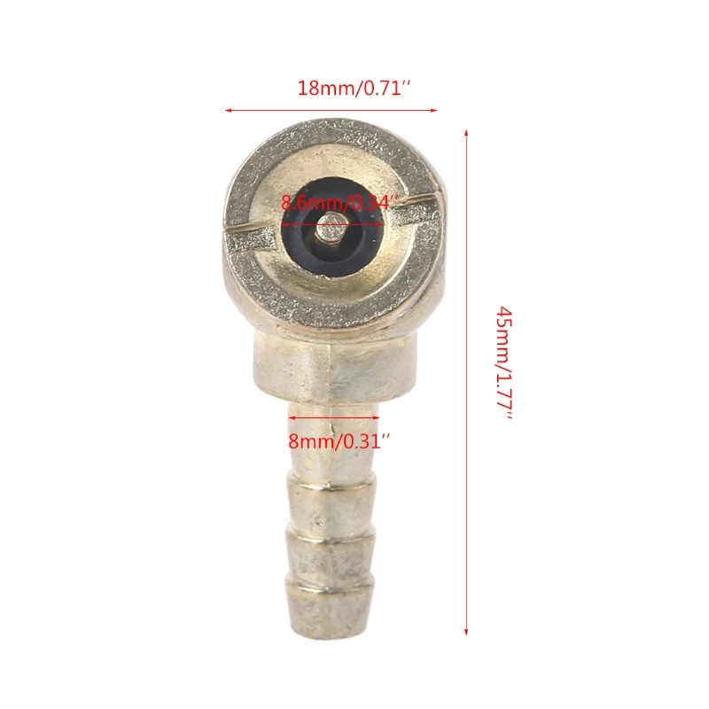 

Tyre Inflator Gauge Fitting Tool Direct Line Air Chuck with 8mm Hose Barb Ball Foot Tire Chuck Tire/Tyre Inflator Gauge D5QE