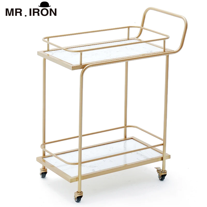 Золотая гостиничная корзина для напитков ресторан мобильная ручная Закусочная