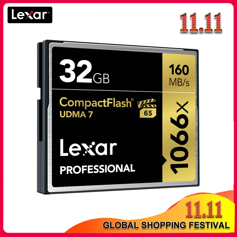 Оригинальный Lexar UDMA 7 CF карт 1066x64 Гб оперативной памяти 32 встроенной до 160 МБ/с. VPG-65