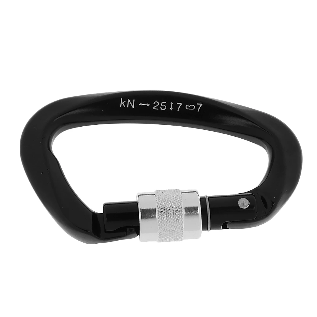 

25KN Screw Lock D Ring Carabiner Clip Rock Climbing Rappelling Gear
