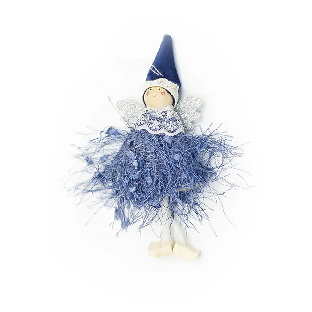 Креативная маленькая кукольная Рождественская елка висящая синяя/темно