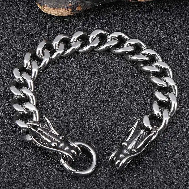 Браслет мужской панцирный из нержавеющей стали ювелирное изделие с двойной