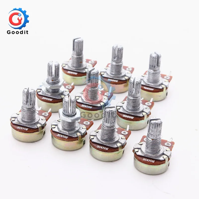 Potentiometer Resistor 1K 10K 20K 50K 100K 500K Ohm 3 Pin Linear Taper Rotary for Arduino 5 PCS/Lot | Инструменты