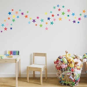 168 шт. многоразмерные 12 цветов Радуга звезды 5 точек звезды экологически чистые съемные наклейки на стену Наклейка для декора детской комнаты