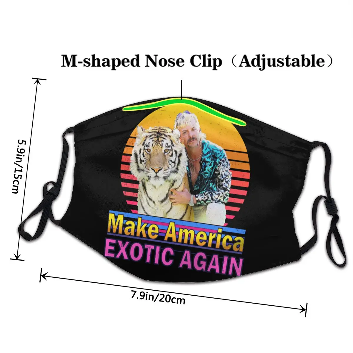 Многоразовая маска для лица Joe Exotic Tiger King с большим котом PM2.5 защита от пыли