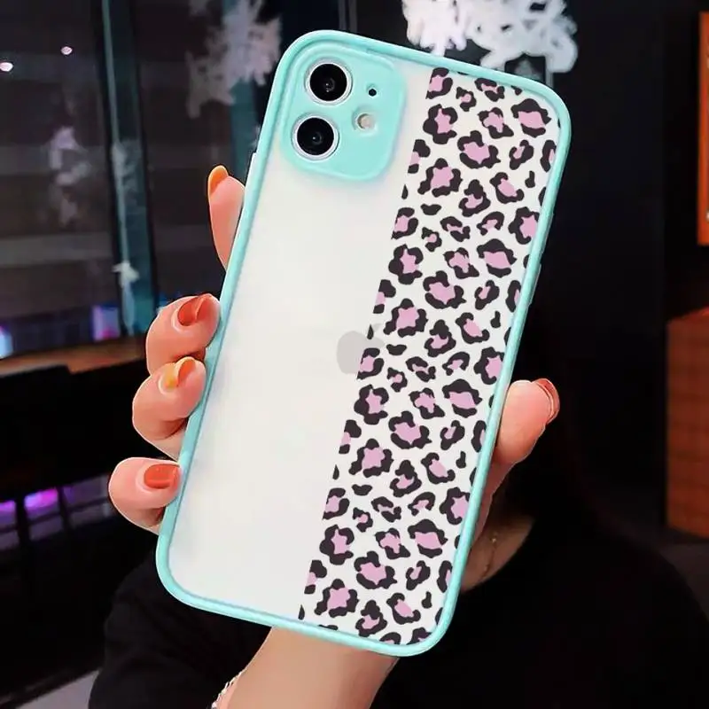 

Leopard Print Colorful art pattern Phone Case matte transparent For iphone 7 8 11 12 plus mini x xs xr pro max cover