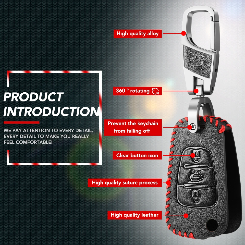 Кожаный чехол для автомобильных ключей Kia RIO K2 K5 Sportage Sorento Ceed Hyundai i20 i30 i35 iX20 iX35|car key