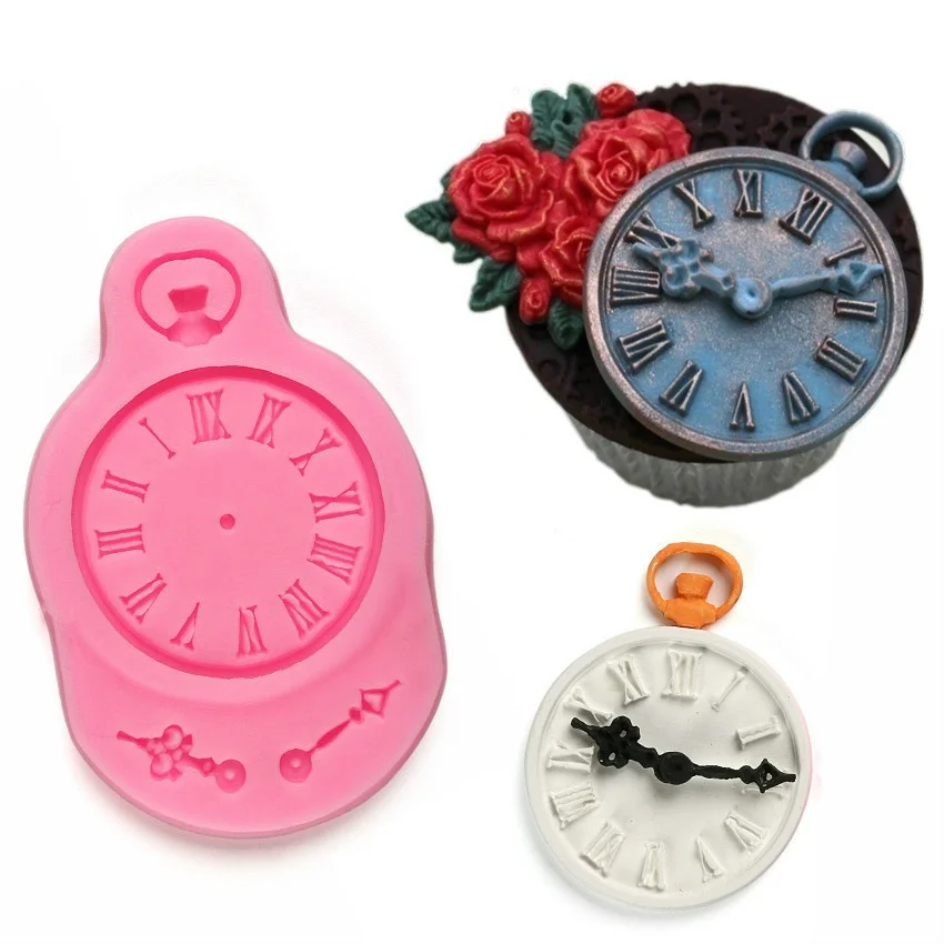 3D DIY Fondant Silicone Mold Clock Watch Cake Decorating Tool Sugar Craft Chocolate | Дом и сад