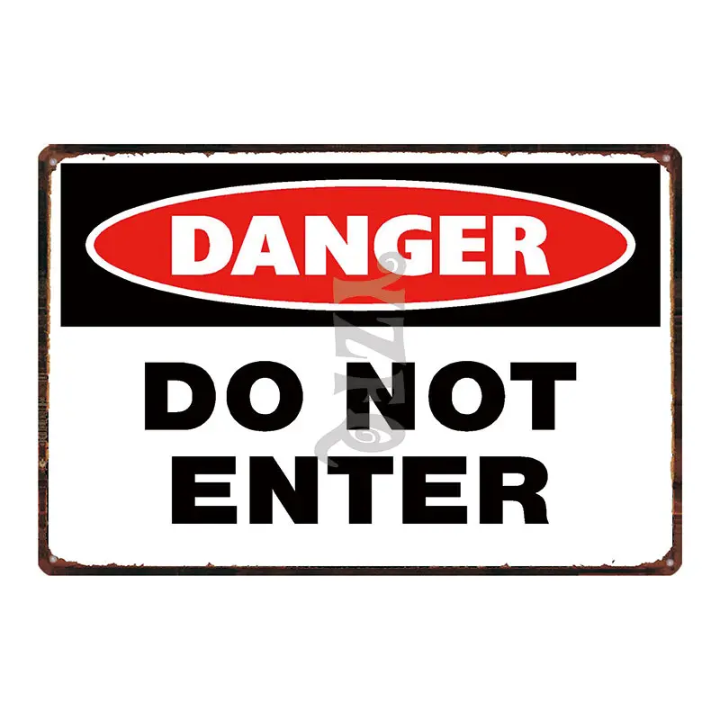 Notice Sign Restroom Poster Plaque Metal Vintage Exit Advertising Wall Poster Bar Shop Art Home Decor Cuadros DU-3300A - Color: DU-3307