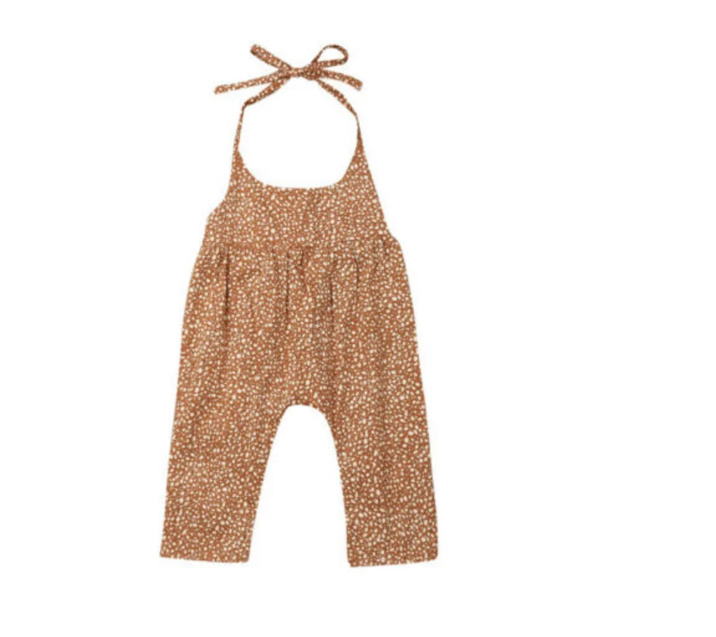 Летний Свободный комбинезон без рукавов с открытой спиной и цветочным