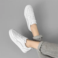 women shoes white flats 2020 fashion genuine leather non slip casual bottom female comfortable sneaker shoes women
